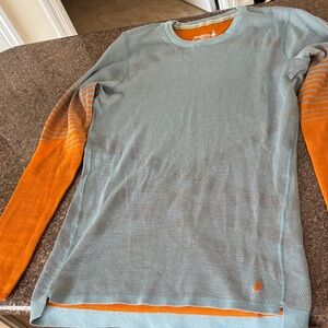 Smartwool Women's Intraknit Gray Orange Long Sleeve Tee-L